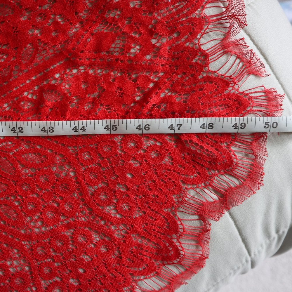 Poppy Red Lace High-Low Lace Dress - Picture 8 of 10